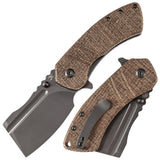 Burlap Handles and CPM S35VN Steel EDC Pocket Knife -   Liner Lock Folding Pocket Knife - EDC Everyday Carry - Koch Tools Co. Korvid M+ Kansept Knives