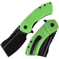 Grass Green G10 with Black Stonewashed 154CM Steel Liner Lock Folding Pocket Knife - EDC Everyday Carry. -- Koch Tools Co. Korvid M+ Kansept Knives