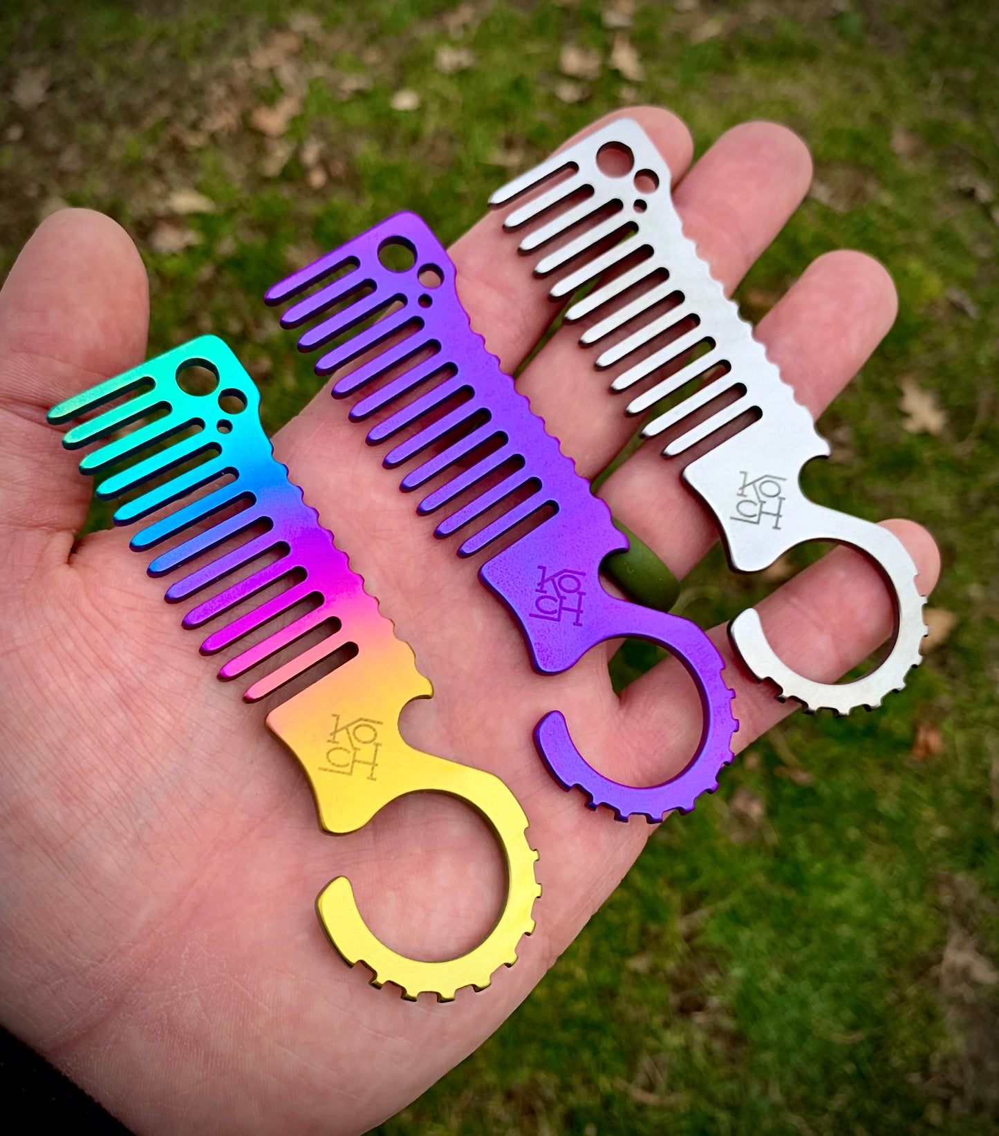 Koch Tools Co Beard Comb Komb for EDC Titanium