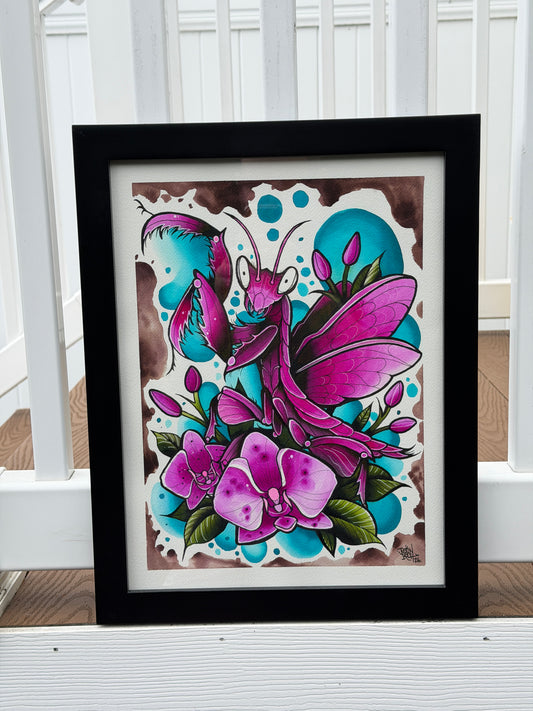 Orchid Mantis Original Painting