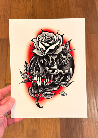 Skull & Rose Print