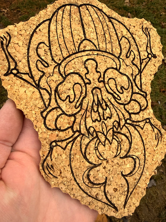 Skullbug Cork Coaster / Trivet Set of Three