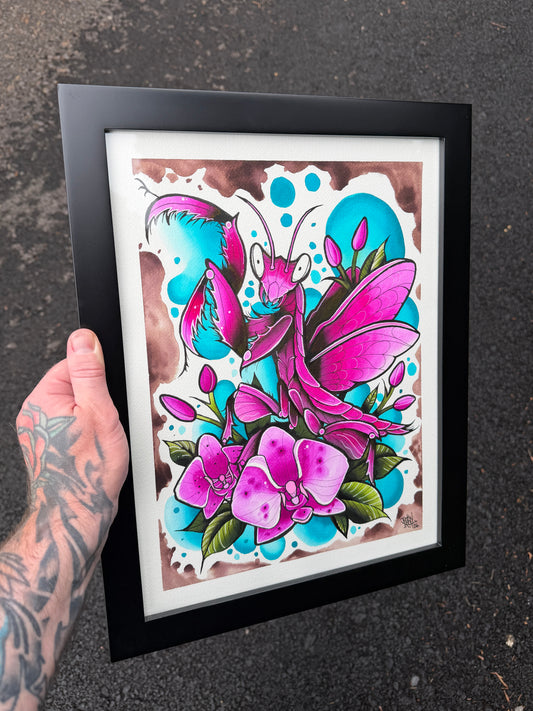 Orchid Mantis Original Painting