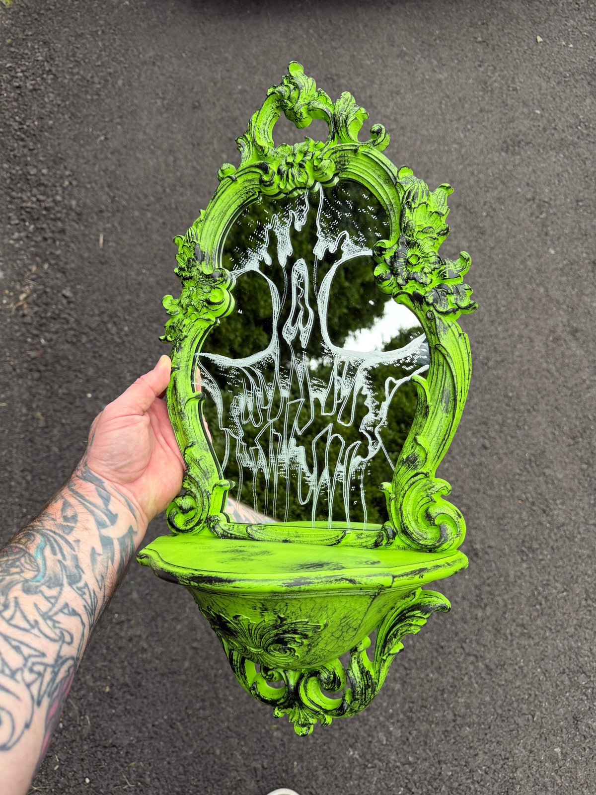 Guardian Mirror custom painted and engraved