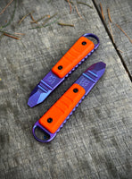 Koch Tools Co. Kursor Prybar EDC Pocket Tool - Prybar with Clip - Purple Titanium and Orange G10