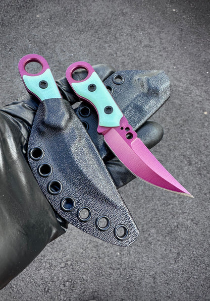 Koch Tools Co and Empire Outfitter EDC Hornet Fixed Blade AEB-L Turquoise G10