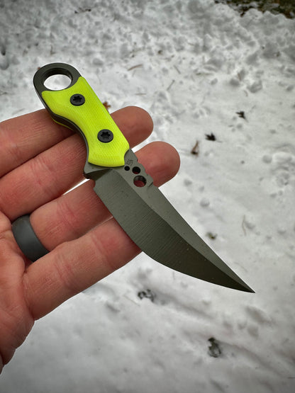 Koch Tools Co and Empire Outfitter EDC Hornet Fixed Blade AEB-L Dayglow G10
