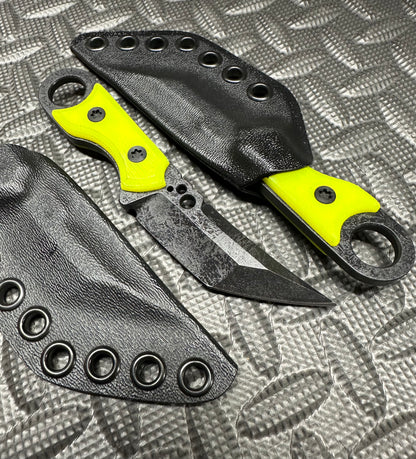 Koch Tools Co and Empire Outfitter EDC Hornet Fixed Blade AEB-L DayGlow G10