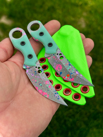 Koch Tools Co and Empire Outfitter EDC Hornet Fixed Blade AEB-L Turqoise G10