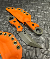 Koch Tools Co and Empire Outfitter EDC Hornet Fixed Blade AEB-L Orange G10 Cerakote