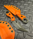Koch Tools Co and Empire Outfitter EDC Hornet Fixed Blade AEB-L Orange G10 Cerakote
