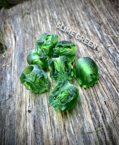 EDC Koch Tools Co Guardian Skull Lanyard Bead Two Pack for Paracord - Slime Green Resin