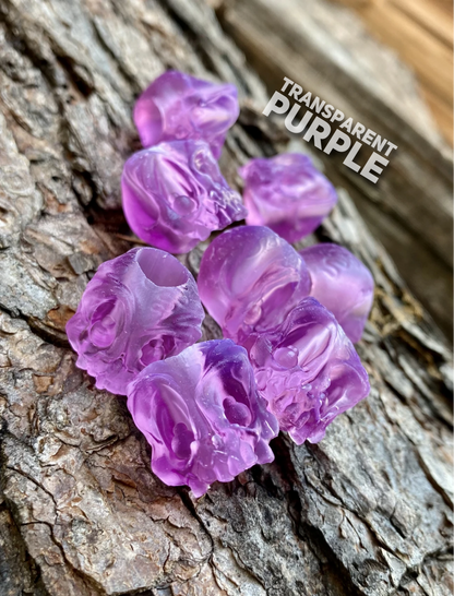 EDC Koch Tools Co Guardian Skull Lanyard Bead Two Pack for Paracord - Transparent Purple