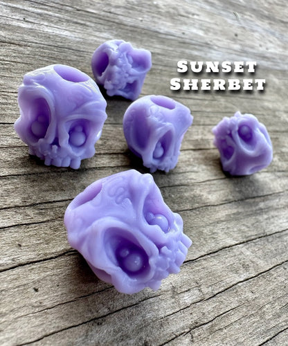 EDC Koch Tools Co Guardian Skull Lanyard Bead Two Pack for Paracord - Sunset Sherbet Resin