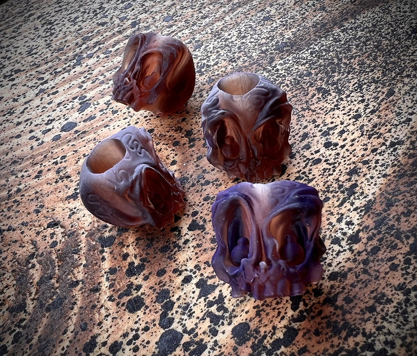 EDC Koch Tools Co Guardian Skull Lanyard Bead Two Pack for Paracord - Rootbeer Resin