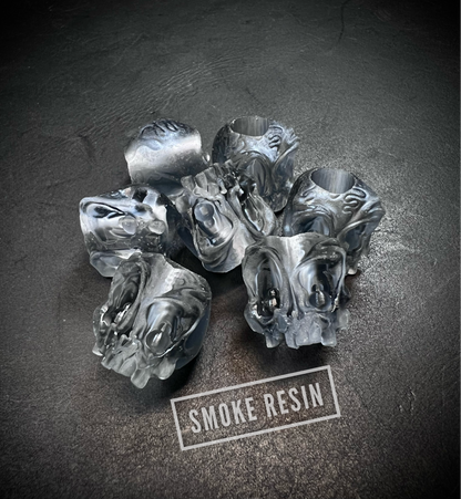 EDC Koch Tools Co Guardian Skull Lanyard Bead Two Pack for Paracord - Smoke UV Resin